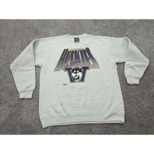 Vintage Washington Huskies Pullover Men XL NCAA Home Team Gray Made in USA 1990s